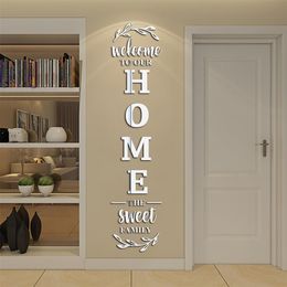 3D Mirror Wall Stickers English Letters Home Family Acrylic Mirror Wall Decals DIY Removable Mirror Wall Stickers for Home Decor