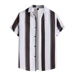 Men's Casual Shirts Men'S Fashion Print Personalised Lapel Button Down T Shirt Short Sleeved Exchange Men