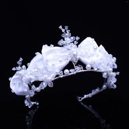 Hair Clips Fashion Wedding Bride Crown Design Bowknot Beaded Crystal Dress Princess Era Headwear Jewelry