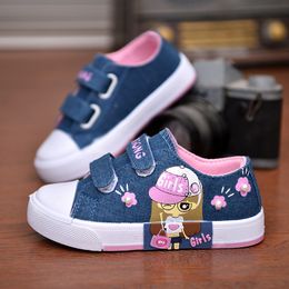 Athletic Outdoor Spring Canvas Denim Children's Shoes Cartoon Graffiti Casual for Girls Comfort Fashion Kids Flat Tennis Infanti 230609