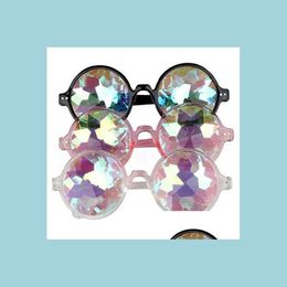 Disco Kaleidoscope Glasses Rainbow Crystal Lenses Prism Diffraction Glass Eye Wear Holiday Dance Punk i0612