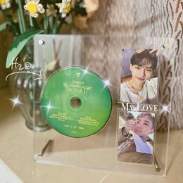 Frames Kpop P ocard Holder Acrylic P Magnetic Picture CD Album Idol Card Display Stand Desktop Decor 230609