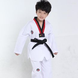 Stage Wear White Long Sleeves Kids Judo Kimono Clothes Children Karate Competition Performance Costumes Boys Girls Taekwondo Suits