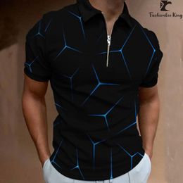 Men's Polos Men's 3D Printed Polo Shirt Man Short Sleeve Casual Slim Fit Tee Top Turn-Down Collar T Shirt 230612
