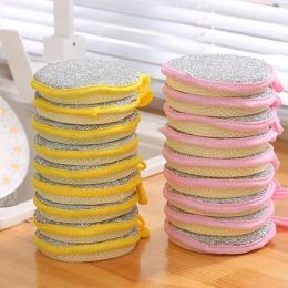 Esponja para lavar louça de lado duplo Panela Esponjas para lavar louça Ferramentas de limpeza doméstica Utensílios de cozinha Escova para lavar louça nova