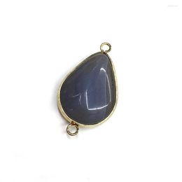 Pendant Necklaces Natural Stone Gemstone Drop-shaped Gray Agate Connector Handmade Crafts DIY Necklace Bracelet Accessories For Women Size