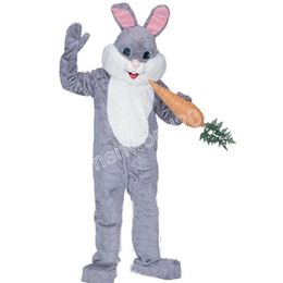 Hot Sales Grey rabbit Mascot Costume Birthday Party Carnival costume Easter Bunny Plush costume