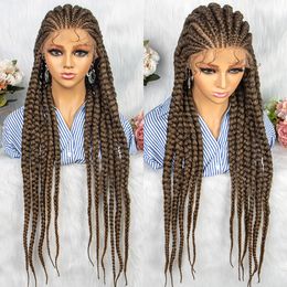 #1b Mix #30 Colour High-grade Synthetic Fibre Corn Braids Full Lace Wig Headgear for Black Woman