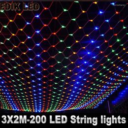 Strings Net LED String Lights 8Modes 220V 1.5x1.5m 3X2M 2X2M Festival Christmas Decoration Year Wedding Party Waterproof