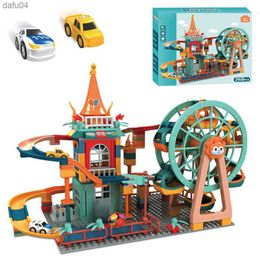 Moc Marble Race Run Castle Blocks Paradise Car Action Figures Friends Children Educational Bricks Toys Kids Boys Christmas Gifts L230522