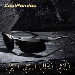 Alüminyum HD Polarize Fotokromik Güneş Gözlüğü Erkekler Güneş Gözlük Süren Erkek Açık Hava Gözü Anti-UV Oculos de Sol Masculino L230523