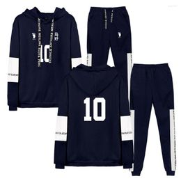 Men's Tracksuits Anime Haikyuu Two Piece Sets Men/women Tracksuit Men Hooded Sweatshirt Pants Sportwear Suit Clothes Kpop Casual