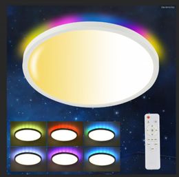 Ceiling Lights Modern LED Light RGB Dimmable Round With Remote Control 3000-6500K For Bedroom Kids Room Party Festival