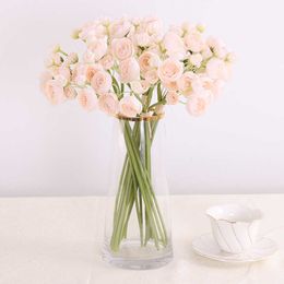 Dried Flowers Simulation of Small Camellia Indoor Living Room Dining Table Decoration Ornaments Artifical Fake High Quality