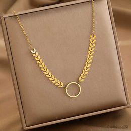 Pendant Necklaces Stainless Steel Aesthetic Geometric Circle Choker Airplane Chain Korean Fashion Ladies Necklace For Women Jewelry Gift R230612