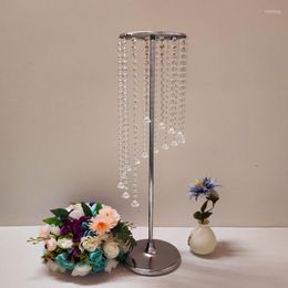 Party Decoration Flower Stand Electroplating Rotating Crystal Bead Curtain Wedding Banquet Main Table