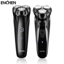 ENCHEN Warrior Electric Shaver for Men Rechargeable Cordless Rotary Electric Razor Pop-up Beard Trimmer Face Shaving Machine L230523