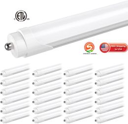 LED Tubes 8 feet led 8ft single pin t8 FA8 LEDS Lights 45W 4800Lm 6000K cool white bright daylight replacing T10 T12 Fluorescent Tube Bulb Lamps garage shop ETL USA