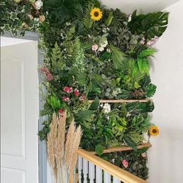 Parti dekorasyonu 60x40cm Yapay Bitkiler Çim Düğün Duvar Zemin Çiçekleri Kapalı Açık Bahçe Dekoru için Şimşir Çit Panelleri