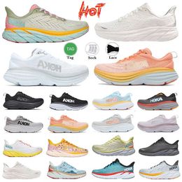 Schuhe Hoka Bondi 8 Running Sneakers Hokas One One Clifton 9 Carbon X2 Kawana Sports Runner Absorb Shock Cloud Mesh Profly Trainers Blanc Trainers Sneakers