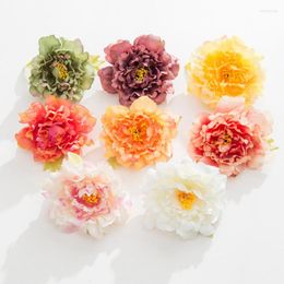 Decorative Flowers 100PCS Artificial Silk Peony Christmas Decoration For Home Wedding Stamen Garland Flower Wall DIY Headwear