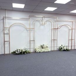 Party Decoration 5.9 Meters Welcome Sign Flower Big 3 Arches Wedding Hall Screen Background Frame Anniversary Scene Floral Wall