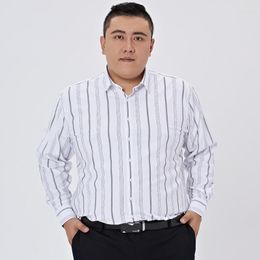 Men's Casual Shirts 2023 Autumn Bamboo Fiber Male Striped Shirt Men Blouse Men's Underwear Undies Plus Size Loose Full Length Sleeve