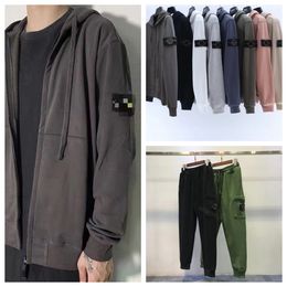 Designer Mens stone hoodies pullover crewneck zipper jacket candy Hoody casual long sleeve women Fashion short stones pants man Stone Tracksuits M-2xl