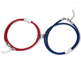 Charm Bracelets Fashion Jewellery 2pcs Magnetic Bracelet Sets Braided Rope For Couples Friends Mother's Day Gifts