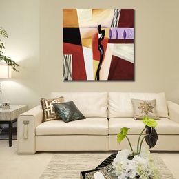 Abstract Canvas Art Flaming Hot Handcrafted Oil Painting Modern Decor Studio Apartment