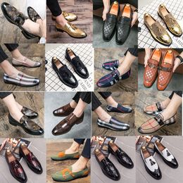 Brogue Men Shoes Lightweight Print PU Leather Loafers Business Shoes Fashion Dress Shoes Comfortable Slip on Spring Autumn Loafer Round Toe Size 38-48