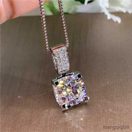 Pendant Necklaces Luxury Fashion Women&#039;s Necklace with Big Round Cubic Zirconia Simple Elegant Female Accessories New Trendy 2021 Jewelry R230612