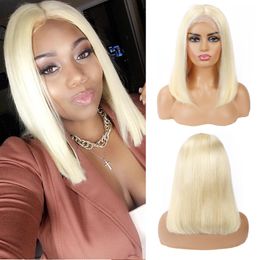 Hair Bone Straight 613 Bob 13x4 Hd Transparent Lace Front Wig for Women Pre-plucked Glueless Remy Human Hair Wigs