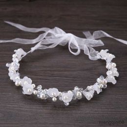 Wedding Hair Jewellery White Flower Headband Handmade Bridal Tiaras Headpiece Women R230612