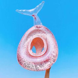 Inflatable Floats Tubes Sequined mermaid tail mount baby swimming seat large children's yacht floating lower ring P230612