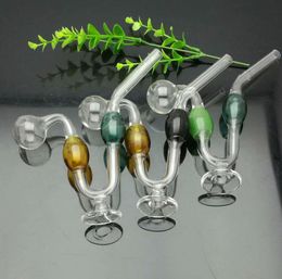 Glass Pipes Smoking Manufacture Hand-blown hookah Colorful double bubble base snake pot