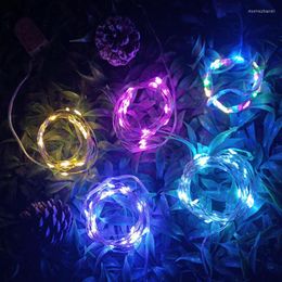 Strings LED Light Christmas Decoration For Home Festoon Fairy Copper Wire String Holiday Outdoor Lamp Garden Wedding Party Decor