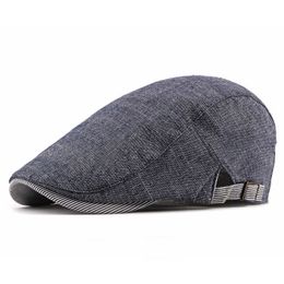 Berets Summer Solid Color Newsboy Caps Men's Cotton Flat Cap Women's Painter Beret 10 G220612