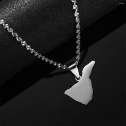 Pendant Necklaces Stainless Steel Spain Islands Tenerife Map For Women Girl Jewelry