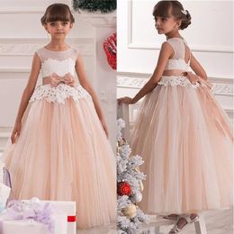 Girl Dresses Elegant Princess Homecoming Dress Lush Fluffy Lace Appliques Ballroom Pink Tulle Organza Ball Gowns With Bow Beading
