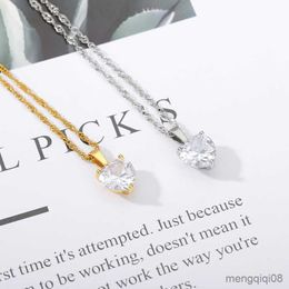 Pendant Necklaces Fashion Heart CZ Necklace for Wedding Engagement Party Luxury Solitaire Women Love Statement Jewellery Wholesale R230612