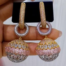 Dangle Earrings GODKI MAXI African Ball For Women Wedding Party Cubic Zircon Dubai Bridal Earring Boucle D'oreille 2023