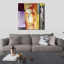 Abstract Floral Oil Painting on Canvas Winters Flame Artwork Contemporary Wall Decor