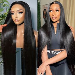 40 Inch 360 Full Lace Frontal Wig Brazilian Bone Straight 13x4 HD Transparent Lace Front Human Hair Wigs Pre Plucked For Women