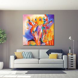 Contemporary Abstract Oil Painting on Canvas Jazz Explosion Music Artwork Vibrant Art for Home Decor