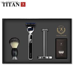 titan Safety Razor Mens Shaving to Aggressive Hair Removal Shaver face shaver 5 Blades free shipping L230523