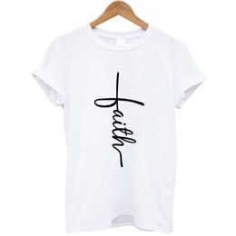 T-Shirt O-neck Summer Short Sleeve Jesus Christian Cross Print Street Clothing Women's T-shirt Hot Selling G220612