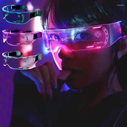Party Decoration Led Sci-fi Colourful Luminous Glasses Acrylic Net Red Flash Cheer Bar Atmosphere Dance Props Glow In The Dark