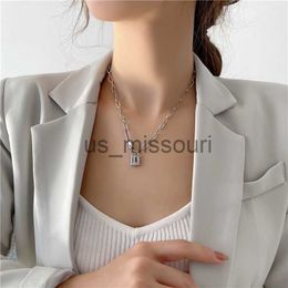 Pendant Necklaces European and American fashion necklaces for women Street retro hip hop high sense locket pendant necklace Gold cold wind clavicle chai J230612