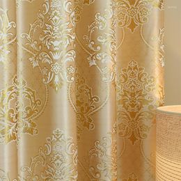 Curtain European Golden Royal Luxury Curtains For Bedroom Window Living Room Elegant Drapes